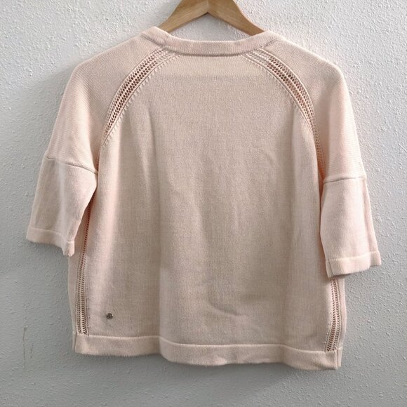 LULULEMON Bhakti Reality Short Sleeve Cotton Sweater in Butter Pink No Size Tag/ - Picture 4 of 8